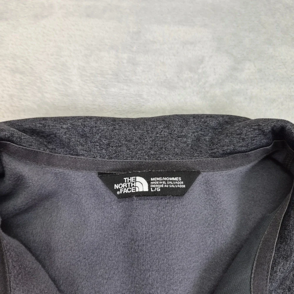 The North Face Mens L Quarter Zip Fleece Pullover Grey Red CY1061 Sweater